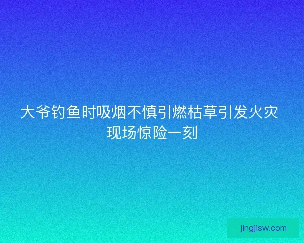 大爷钓鱼时吸烟不慎引燃枯草引发火灾 现场惊险一刻 大爷钓鱼时吸烟不慎引燃枯草引发火灾 现场惊险一刻
