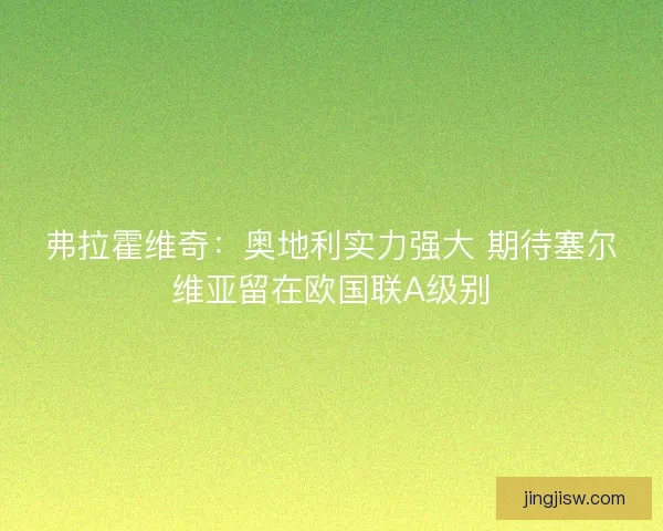 弗拉霍维奇：奥地利实力强大 期待塞尔维亚留在欧国联A级别