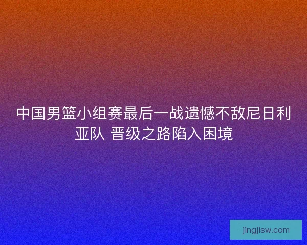中国男篮小组赛最后一战遗憾不敌尼日利亚队 晋级之路陷入困境