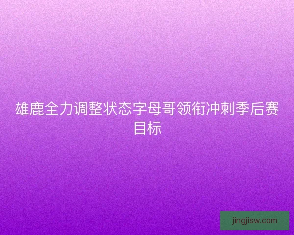 雄鹿全力调整状态字母哥领衔冲刺季后赛目标