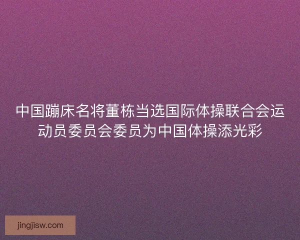 中国蹦床名将董栋当选国际体操联合会运动员委员会委员为中国体操添光彩 中国蹦床名将董栋当选国际体操联合会运动员委员会委员为中国体操添光彩